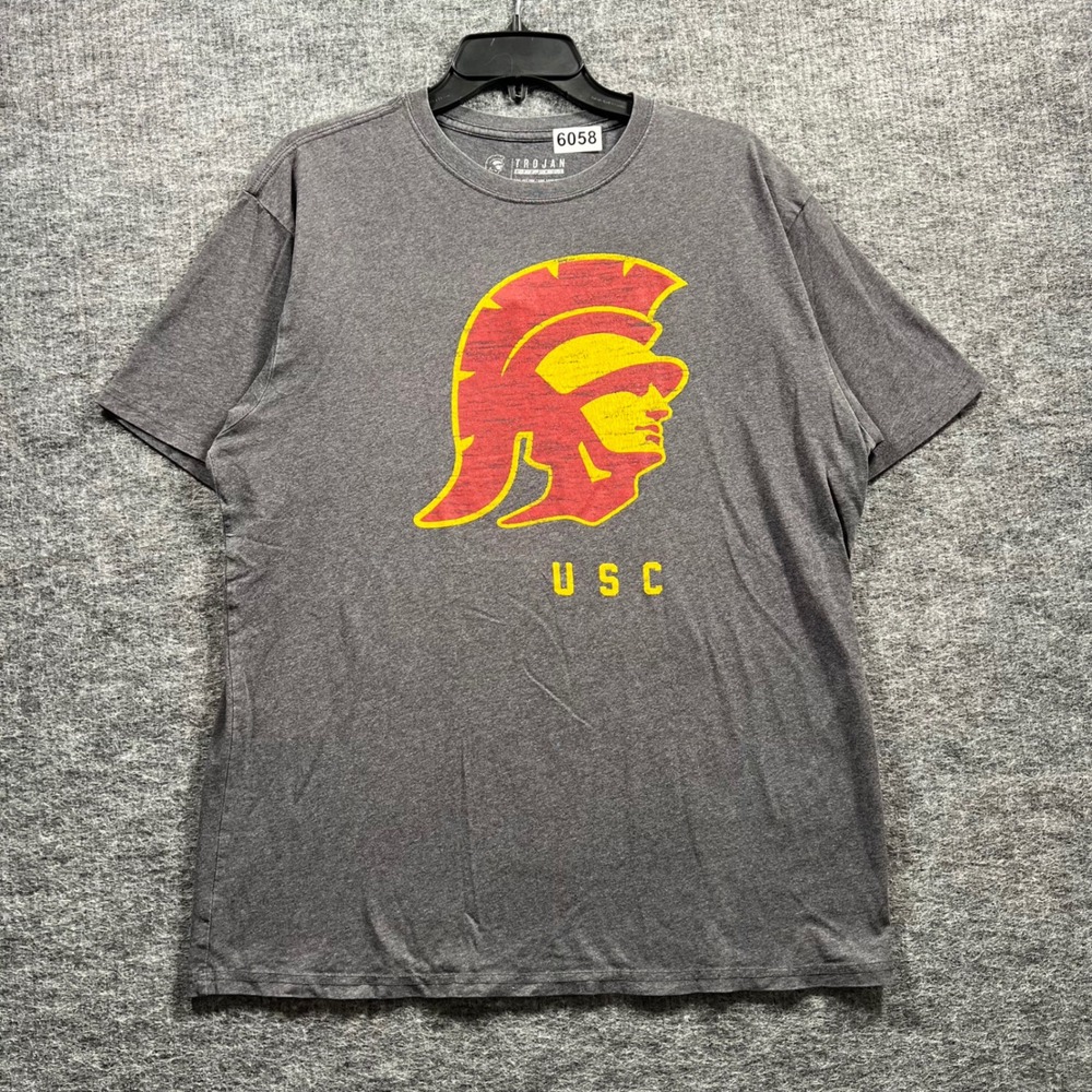 Trojan Apparel USC Trojans T-Shirt Mens Large Heather Grey Graphic Tee